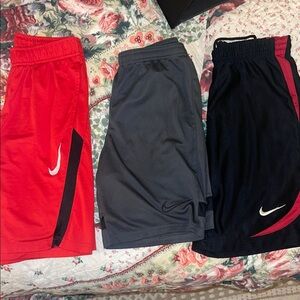 S O L D Nike Kids Athletic Shorts - Red, Gray, and Black size large